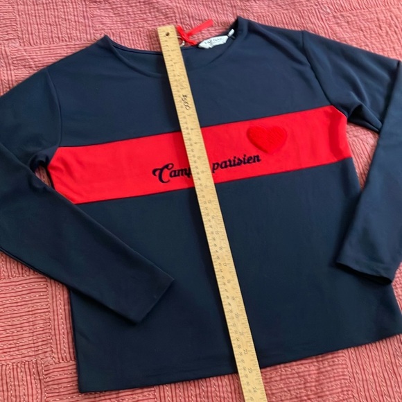 NAF NAF Women's Navy blue and Red Jersey Top - Picture 7 of 13